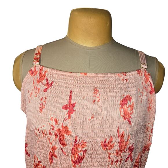 Lane Bryant Women 24 Floral Maxi Dress Smocked Tiered Flowy Cottagecore Vacation - Picture 3 of 12